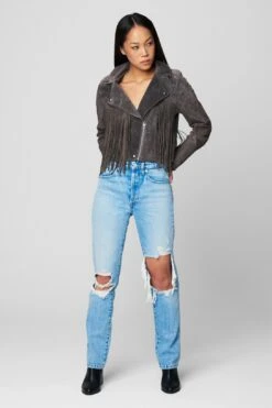 Blank NYC High Altitude Fringe Moto Jacket