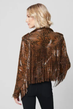 Blank NYC Word Of Mouth Jacket -Blank NYC Shop word of mouth brown snake skin 4